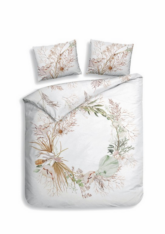 Heckett Lane Dekbedovertrek Katoen Satijn Coralline - white