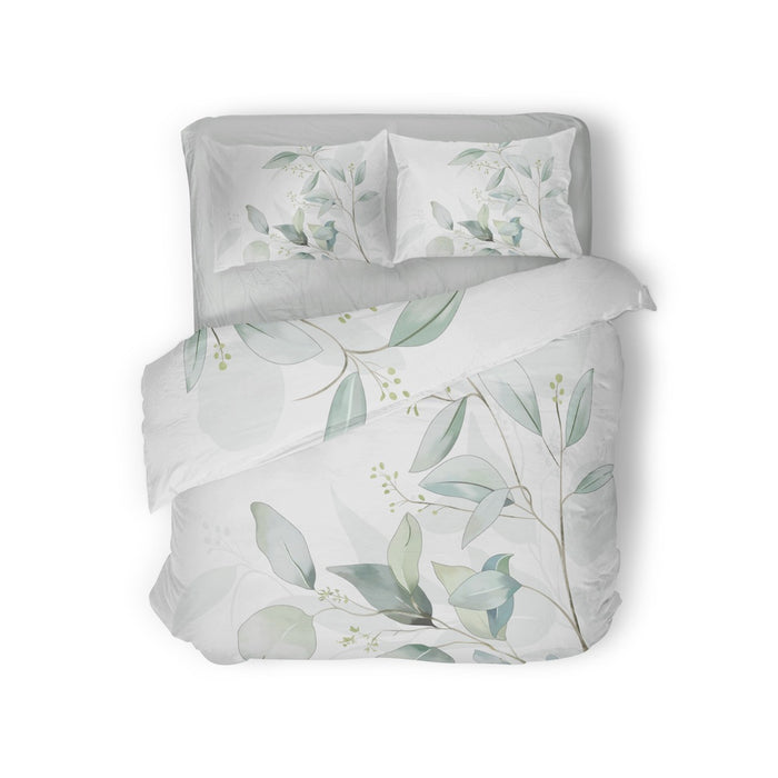 Eleganzzz Dekbedovertrek Micropercal Leaf Artistry - green