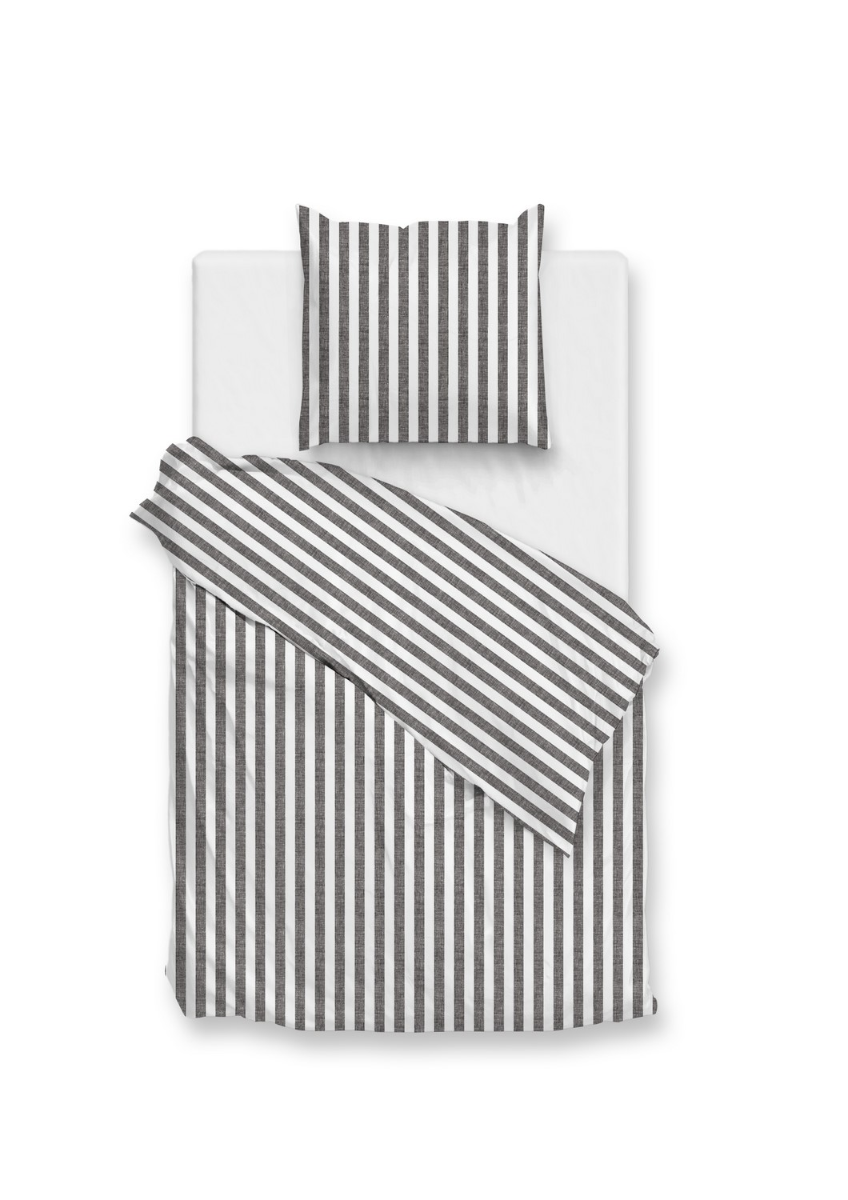 Zo Home Dekbedovertrek Katoen Banda Di Lino Linnen Look - dark grey