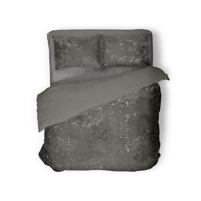 Eleganzzz Dekbedovertrek Crushed Velvet - dark grey