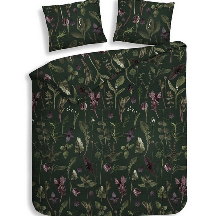 Heckett Lane Dekbedovertrek Flanel Florian - dark green