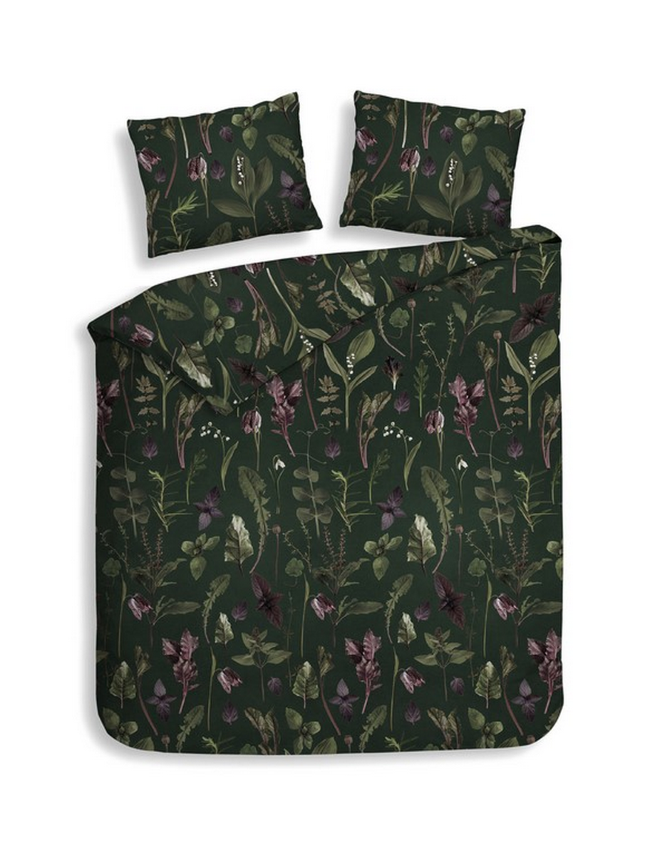 Heckett Lane Dekbedovertrek Flanel Florian - dark green