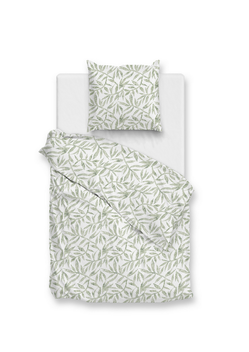 Zo Home Dekbedovertrek Perkal katoen Ramoscello - aloe green