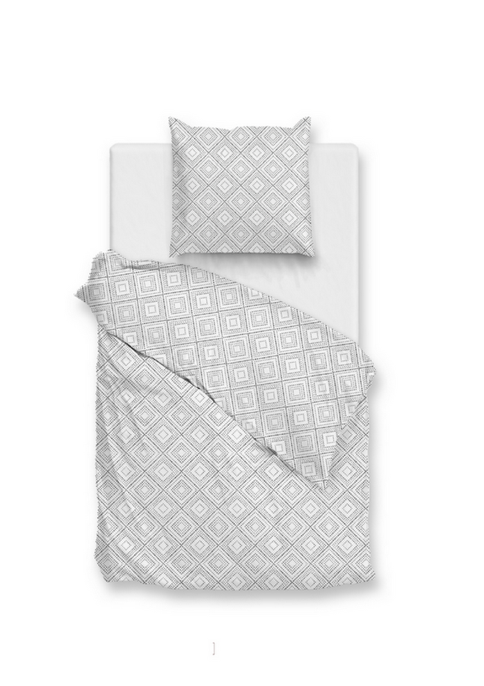 Zo Home Dekbedovertrek Perkal Katoen Piastrella - crystal white