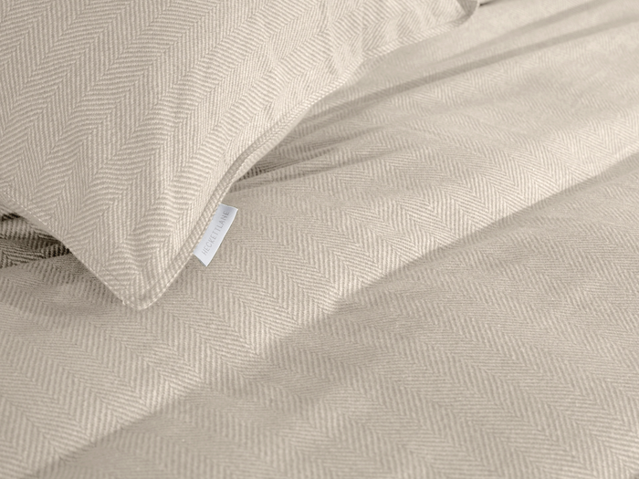 Heckett Lane Dekbedovertrek Flanel Spina - desert sand