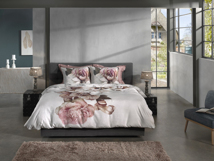 Heckett Lane Dekbedovertrek Katoen Dobby Elena - white