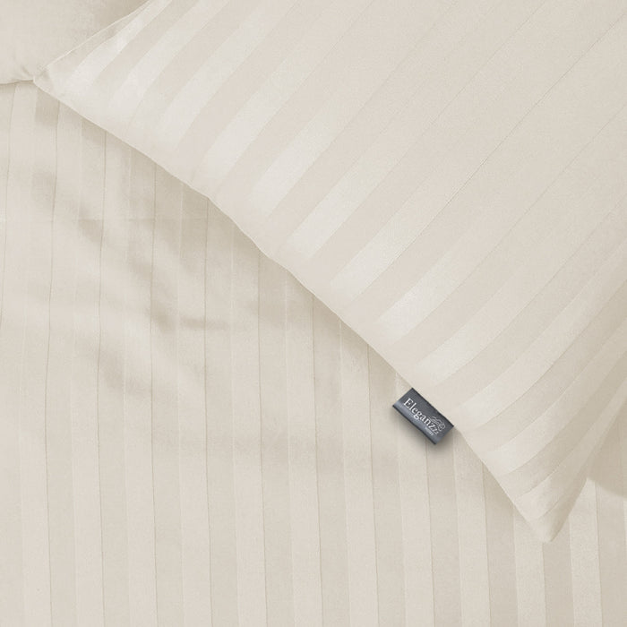 Eleganzzz Dekbedovertrek Hotel Kwaliteit Satijn Streep ivoor