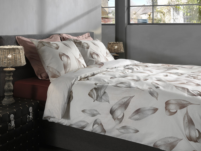 Heckett Lane Dekbedovertrek Katoen Dobby Elena - white