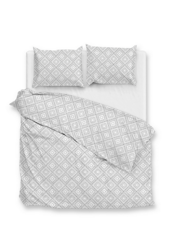 Zo Home Dekbedovertrek Perkal Katoen Piastrella - crystal white