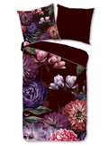 Descanso Dekbedovertrek Biologische Katoen Satijn Bloomie - bordeaux