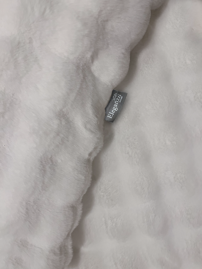 Eleganzzz Dekbedovertrek Bubble Pom Pom Rabbit Fur - off white