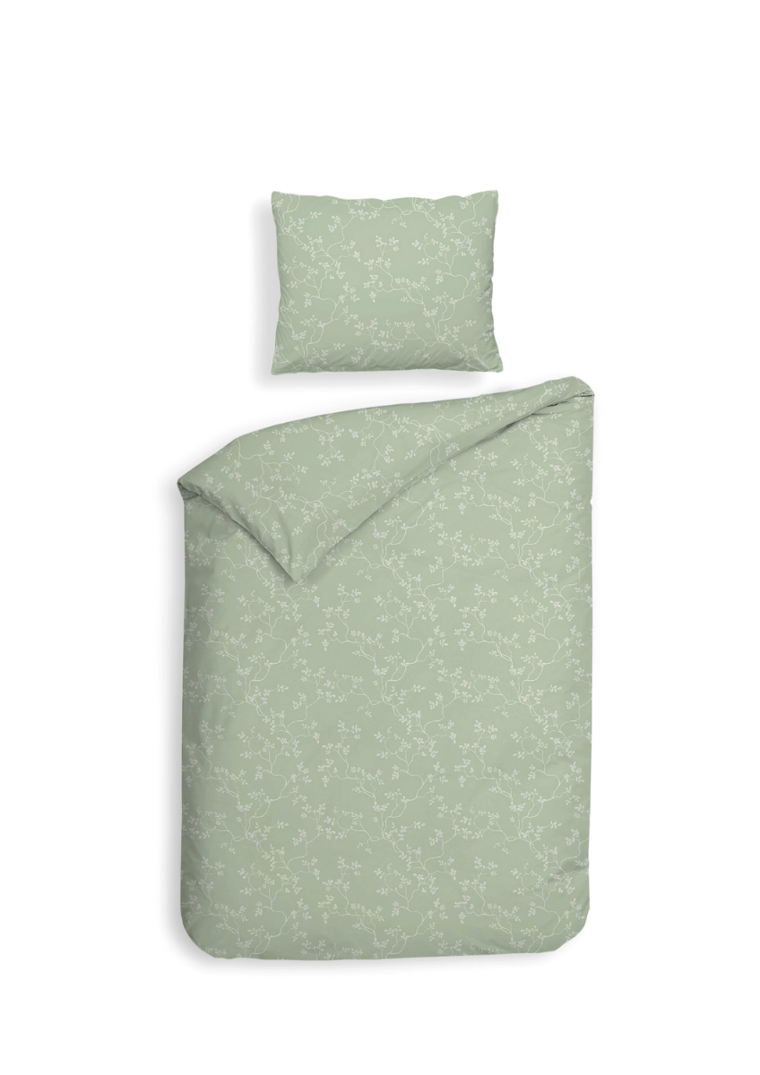 Heckett Lane Dekbedovertrek Flanel Alloro - laurel green