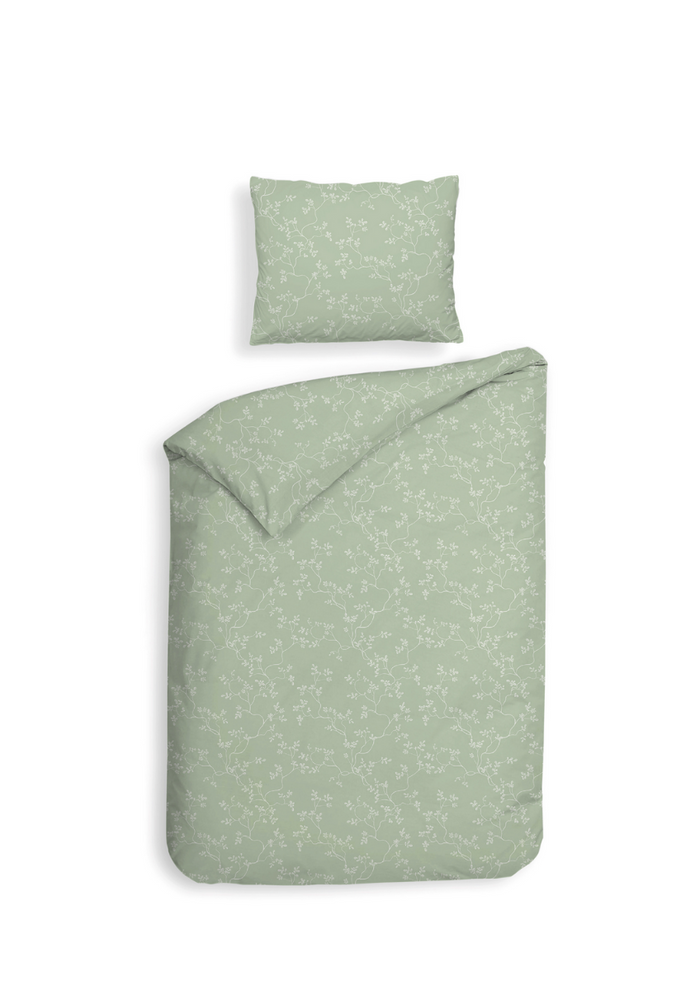 Heckett Lane Dekbedovertrek Flanel Alloro - laurel green