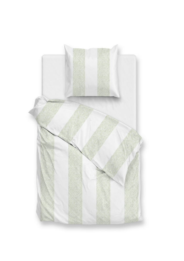 Zo Home Dekbedovertrek Katoen Satijn Tratti di Satinado - foam green