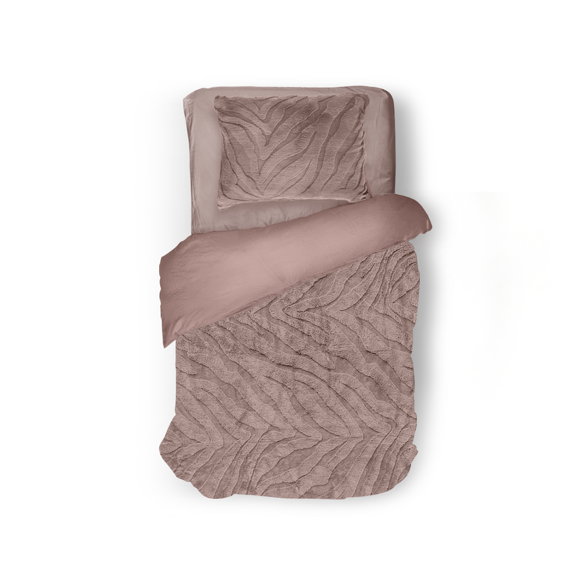 Eleganzzz Dekbedovertrek Jacquard Rabbit Fur - pink