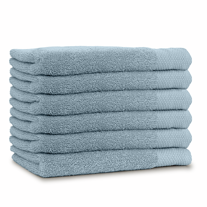 LINNICK Diamond Badstof Handdoek 50x100cm - denim - set van 10