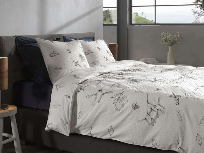 Heckett Lane Dekbedovertrek Katoen Clip Sheared white Fresia - white