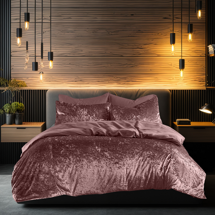 Eleganzzz Dekbedovertrek Crushed Velvet - rose