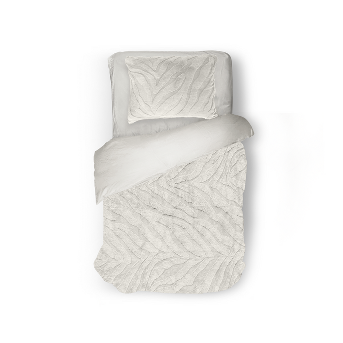 Eleganzzz Dekbedovertrek Jacquard Rabbit Fur - off white