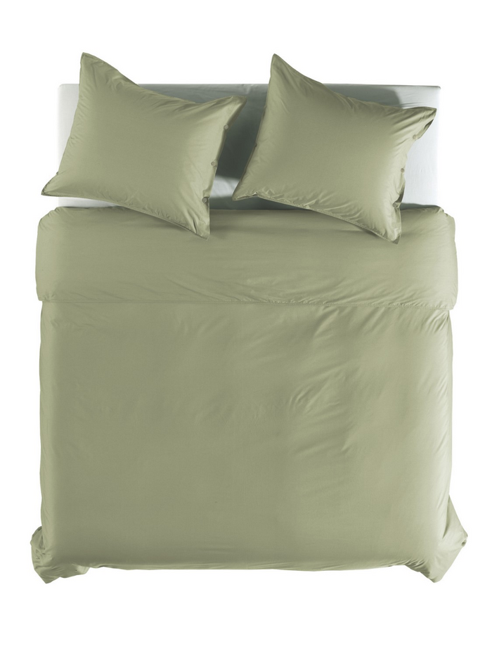 Yellow Dekbedovertrek Percale silent green