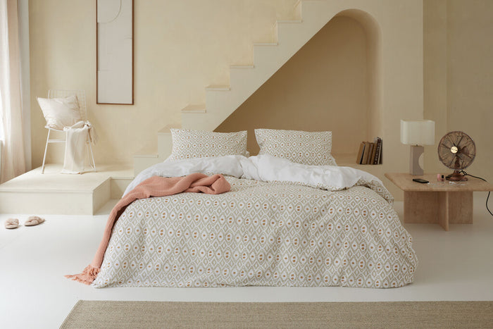 Walra - Dekbedovertrek Curved Diamonds - 200x220 - Wit