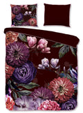 Descanso Dekbedovertrek Biologische Katoen Satijn Bloomie - bordeaux