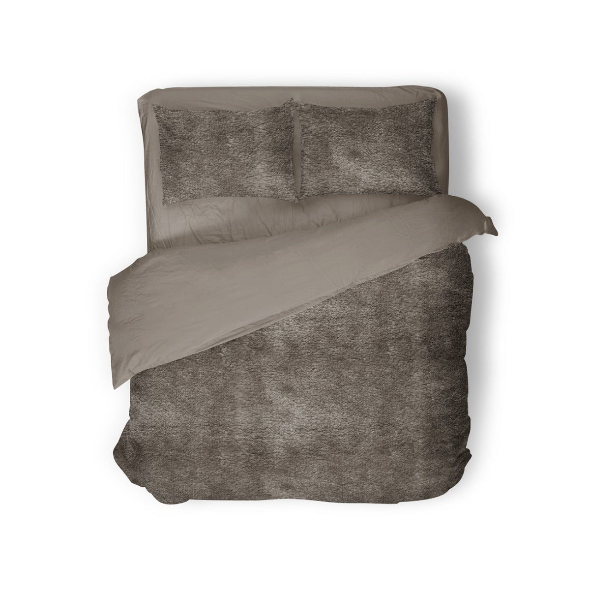 Eleganzzz Dekbedovertrek Flanel Fleece - taupe grey