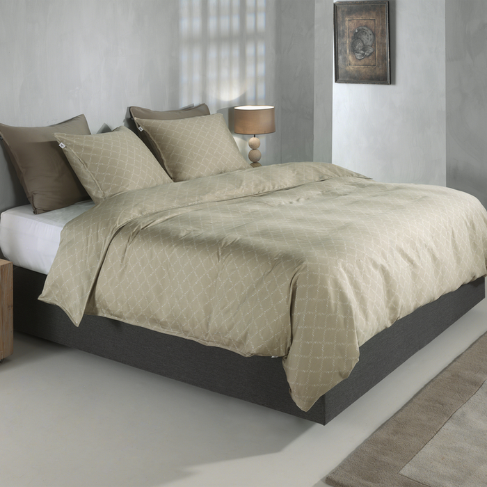 Zo Home Dekbedovertrek Katoen Satijn Linea di Satinado - forest sand