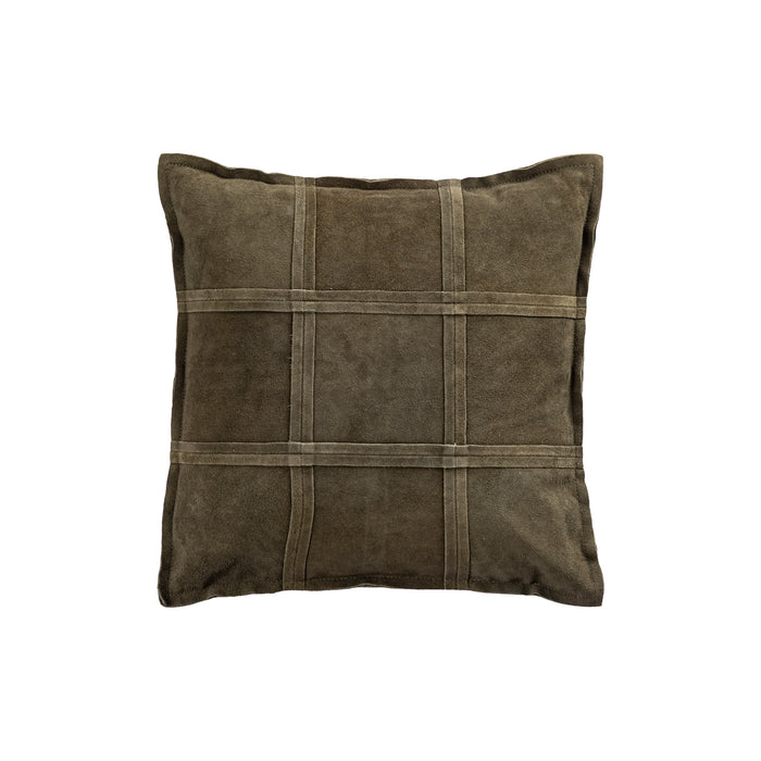 PTMD Cobie Green Suede Leather Cushion Square S