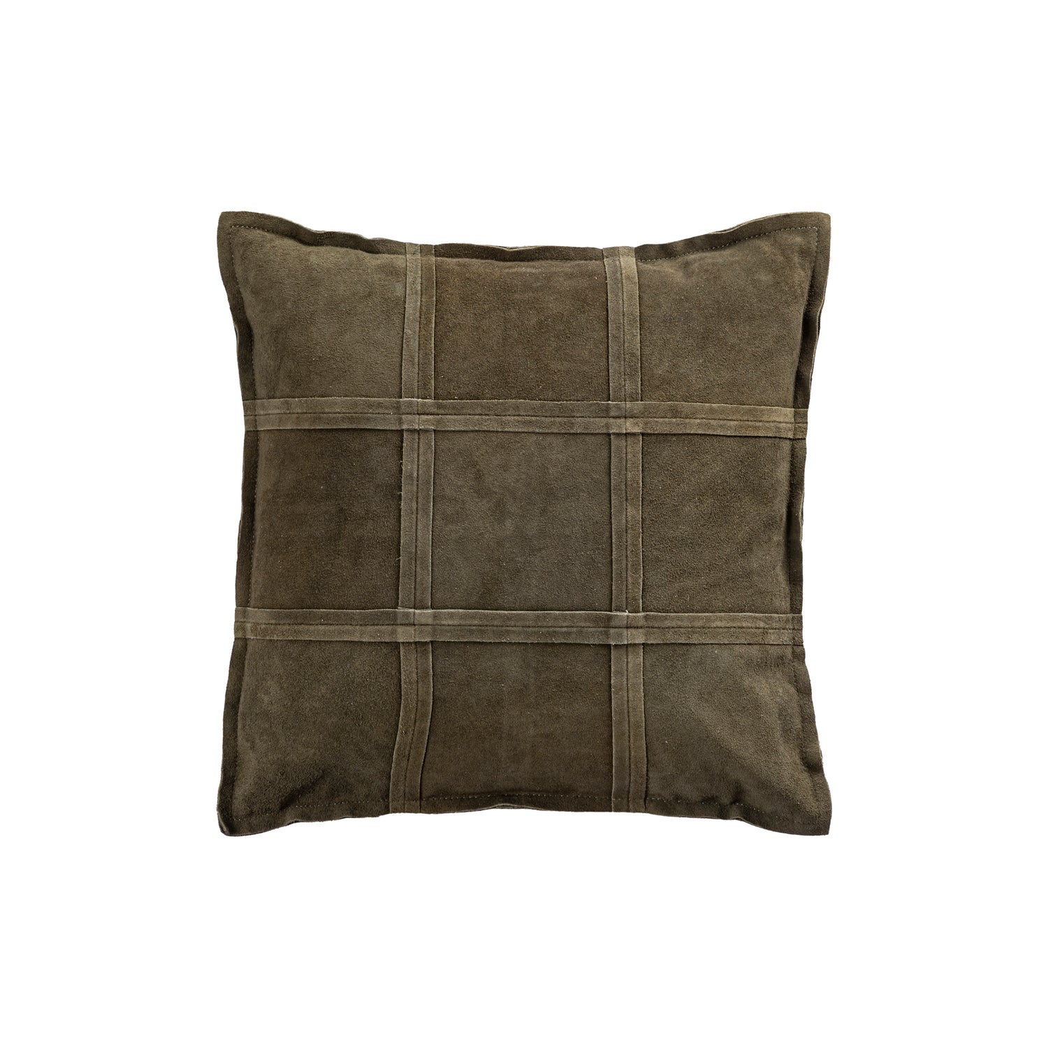 PTMD Cobie Green Suede Leather Cushion Square S