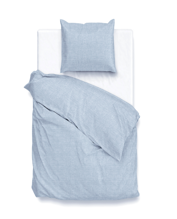Zo Home Dekbedovertrek Katoen Lino Linnen Look - sky blue