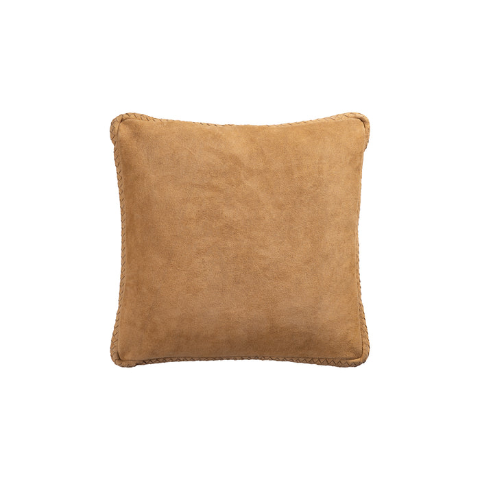 PTMD Suky Camel Suede Leather Cushion Square S