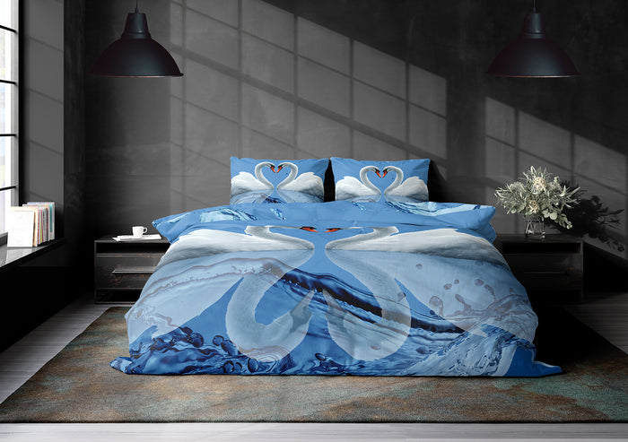 Eleganzzz Dekbedovertrek Micropercal Iternal Love - blue