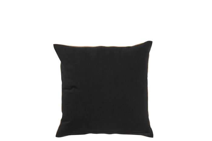 J-line - Kussen Olifant Textiel Naturel|zwart Small - 45x45x10.5cm