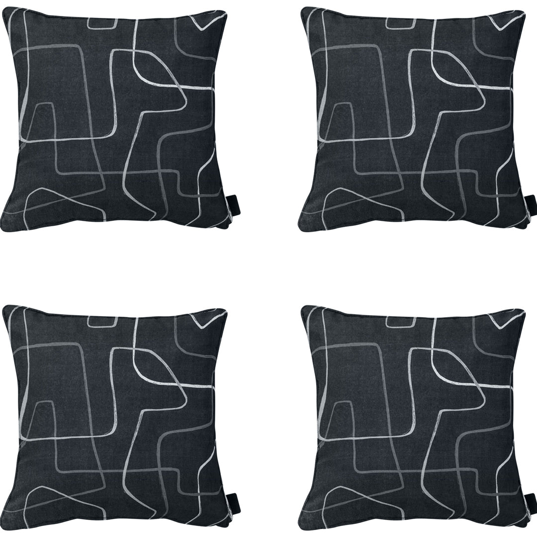 Madison -  Sierkussen Joah grey - Ca. 50x50 cm - Set van 4