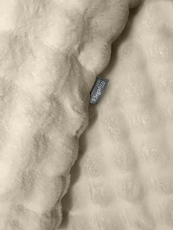 Eleganzzz Dekbedovertrek Bubble Pom Pom Rabbit Fur - sand