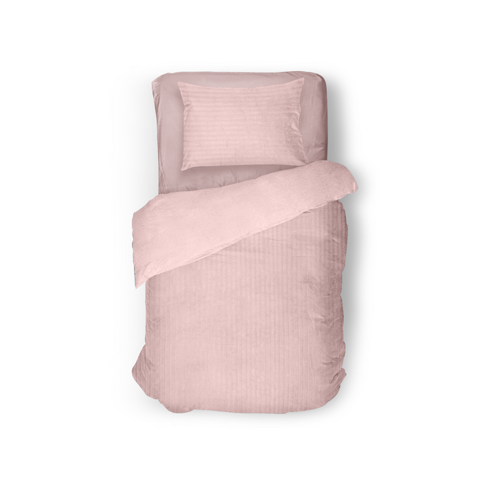 Eleganzzz Dekbedovertrek Teddy Rib Fleece - light pink