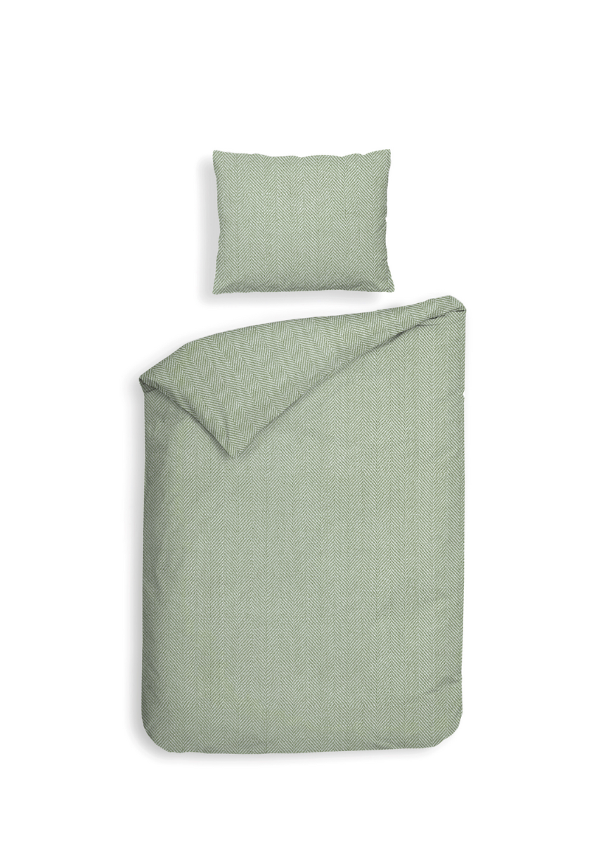 Heckett Lane Dekbedovertrek Flanel Spina - laurel green