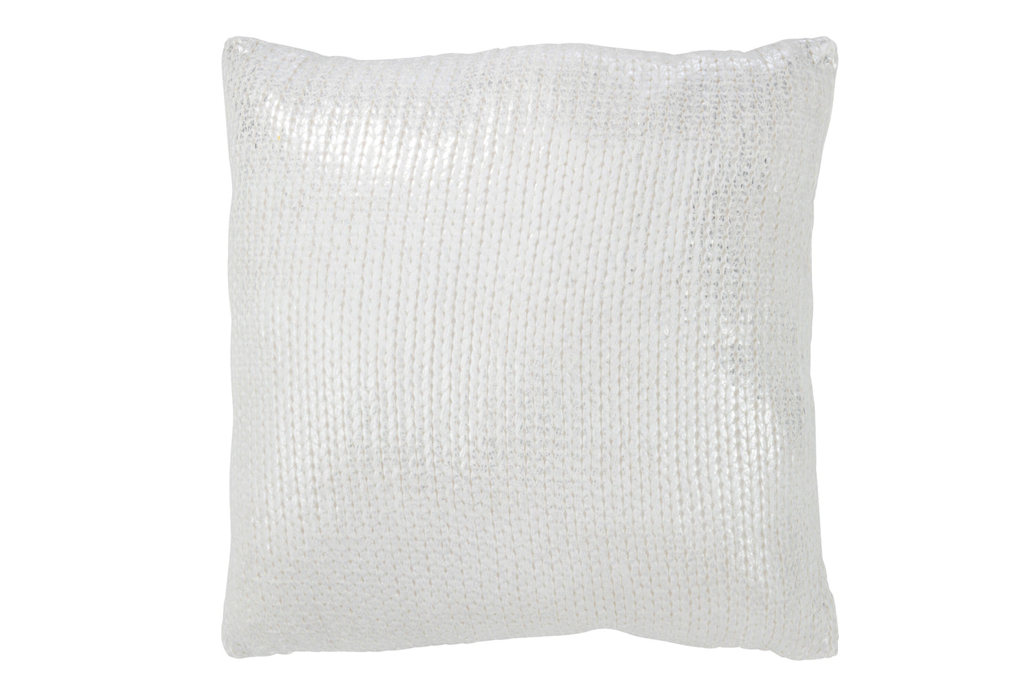 J-line - Kussen Metaalachtig Polyester Zilver - 45x45x10cm