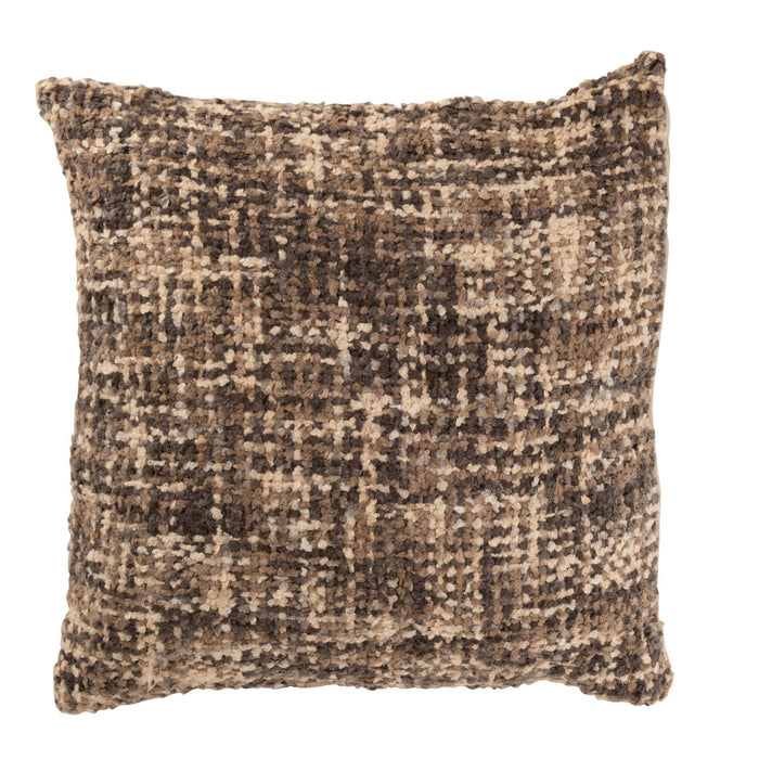 J-line - Kussen Tweed Acryl|katoen Bruin|beige - 45x45x12cm