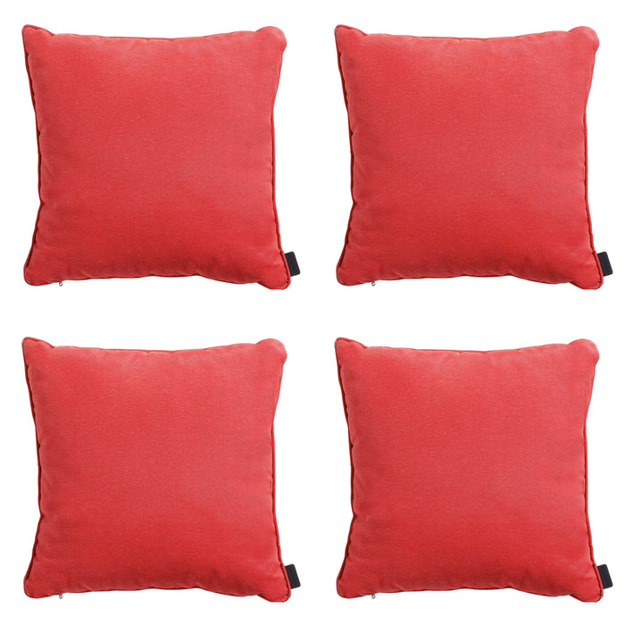 Madison -  Sierkussen Panama brick red - Ca. 45x45 cm - Set van 4