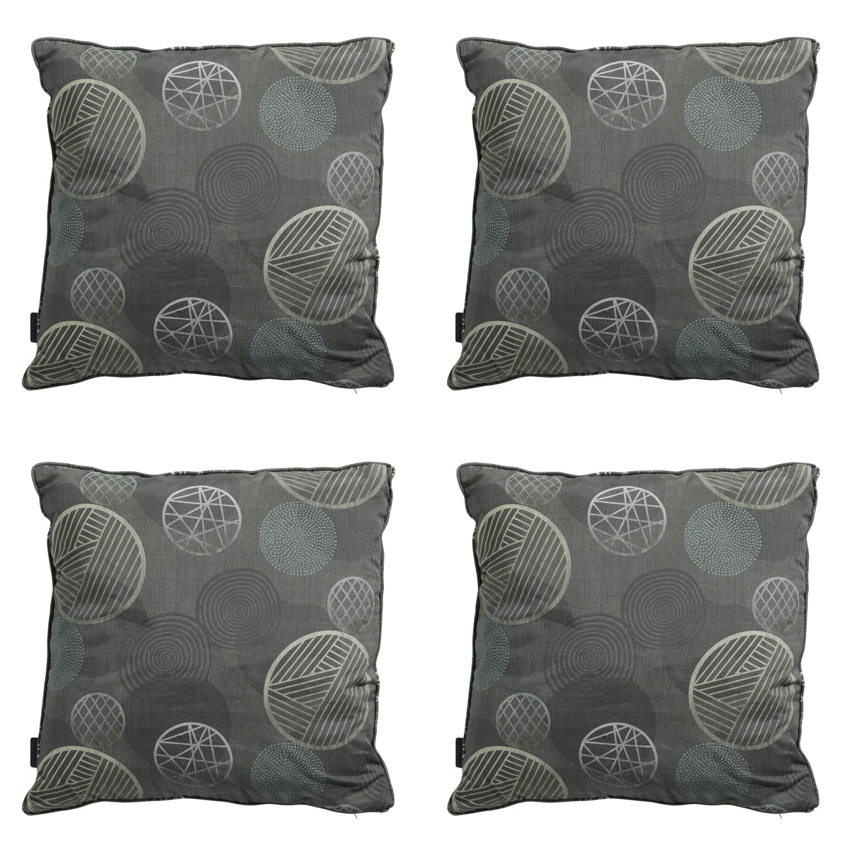 Madison -  Sierkussen Circle green - Ca. 50x50 cm - Set van 4