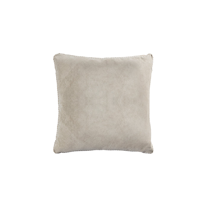 PTMD Suky Taupe Suede Leather Cushion Square L
