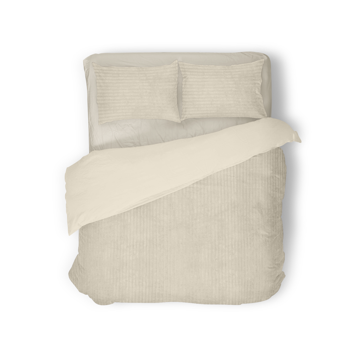 Eleganzzz Dekbedovertrek Teddy Rib Fleece - beige