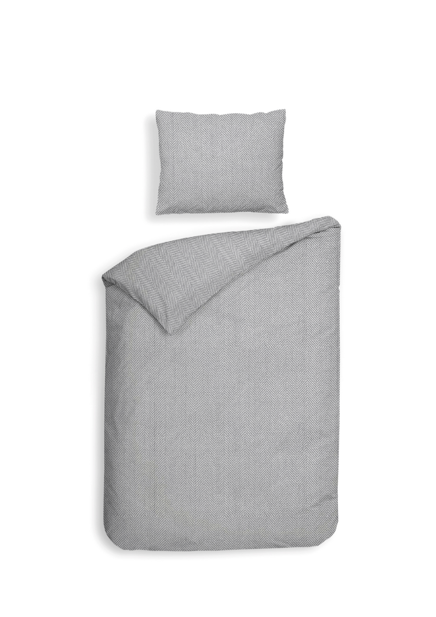 Heckett Lane Dekbedovertrek Flanel Spina - light grey
