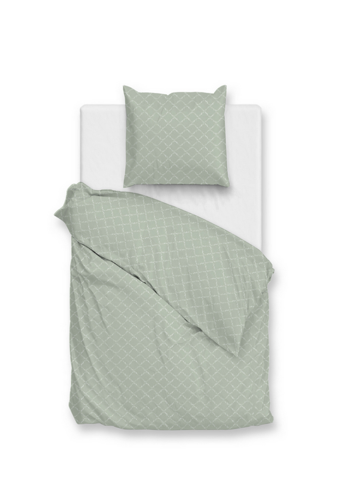 Zo Home Dekbedovertrek Katoen Satijn Linea di Satinado - foam green