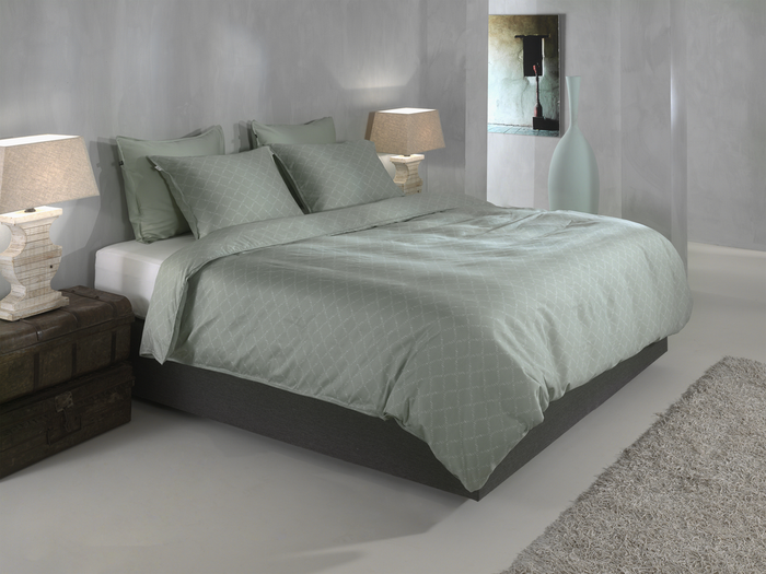 Zo Home Dekbedovertrek Katoen Satijn Linea di Satinado - foam green