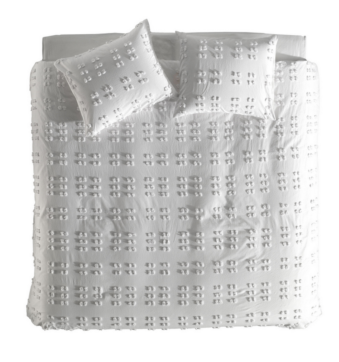 Yellow Dekbedovertrek Katoen Falk - white