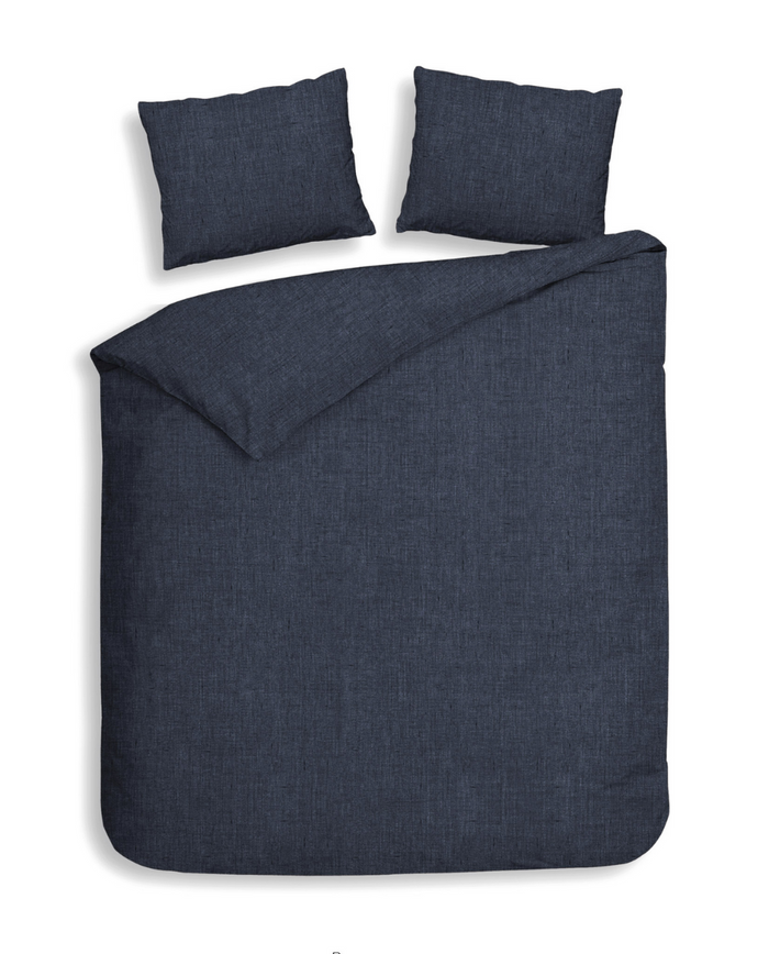 Heckett Lane Dekbedovertrek Flanel Franela - dark blue