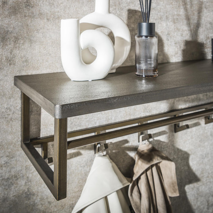 Davidi Design Ferro Brons Kapstok 6 Haken en Hoedenplank